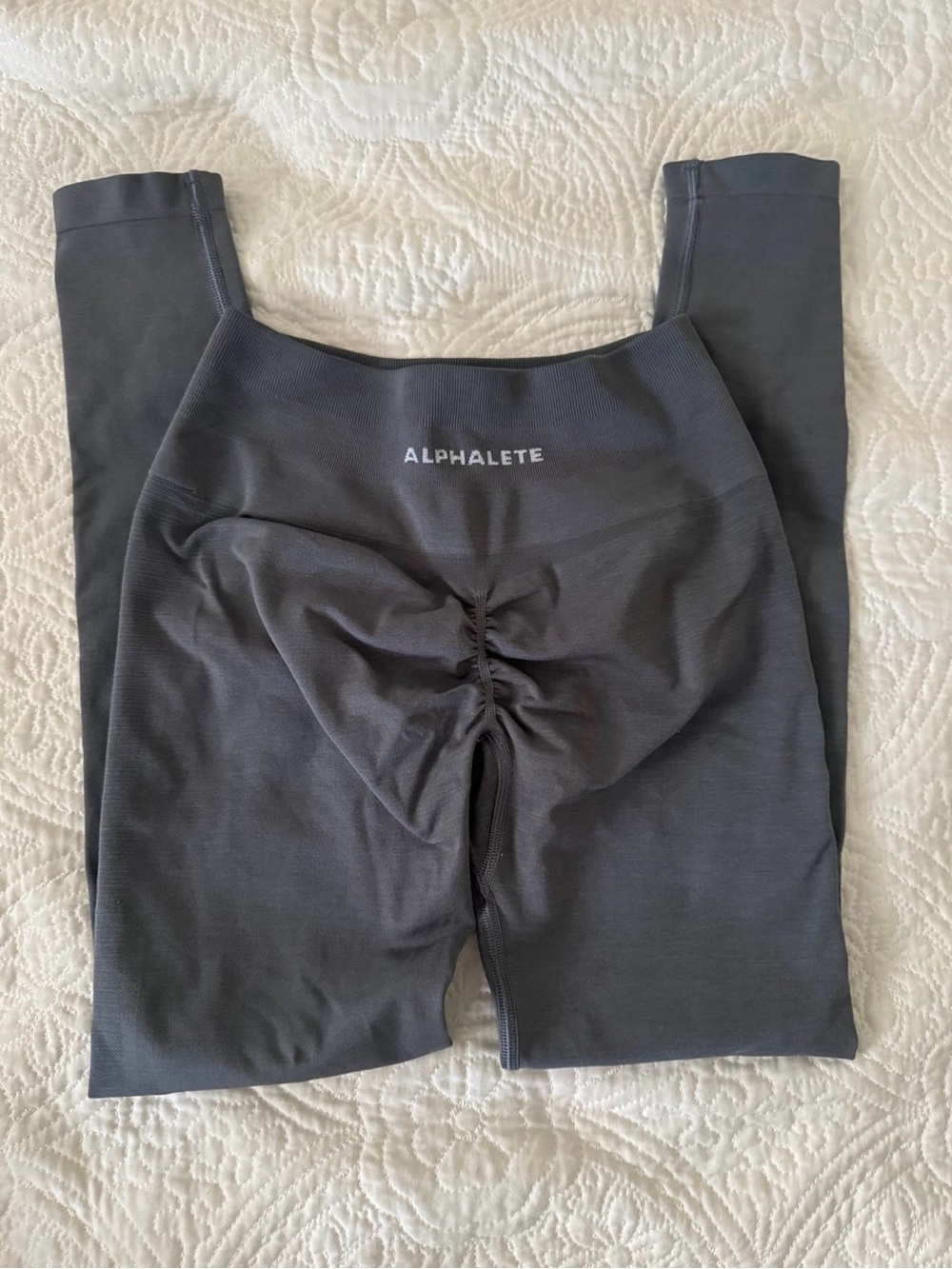 Alphalete Charcoal Ruched High-Waist Leggings